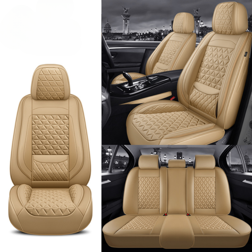 Leather Car Seat Cover Diamond Quilted