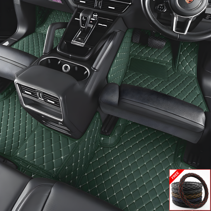 Custom Car Floor Mats + FREE STEERING WHEELCOVER