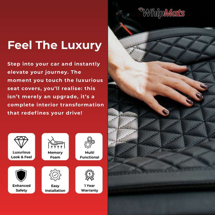 Black Diamond Quilted Leather Car Seat Cover