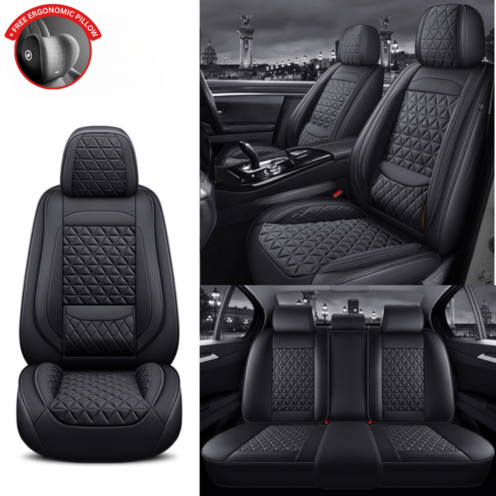 Diamond Quilted Leather Car Seat Cover