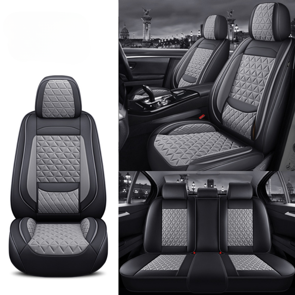 Leather Car Seat Cover Diamond Quilted