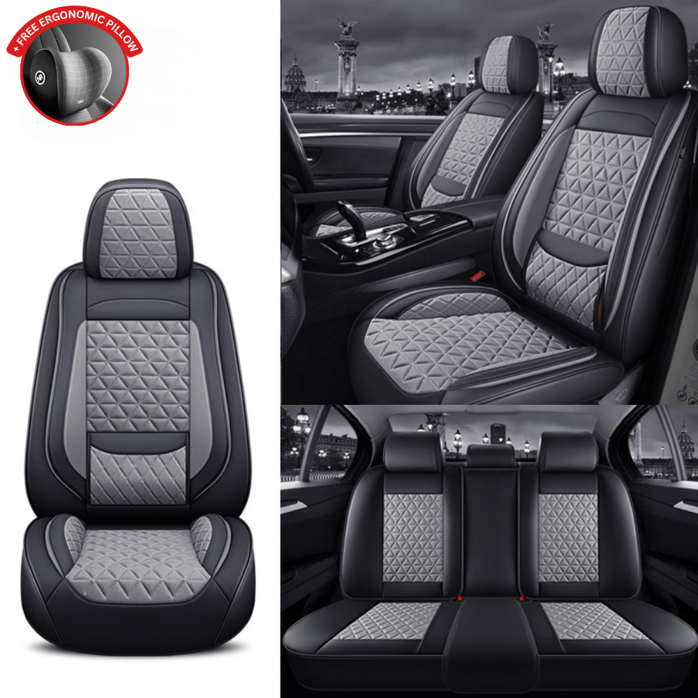 Diamond Quilted Leather Car Seat Cover