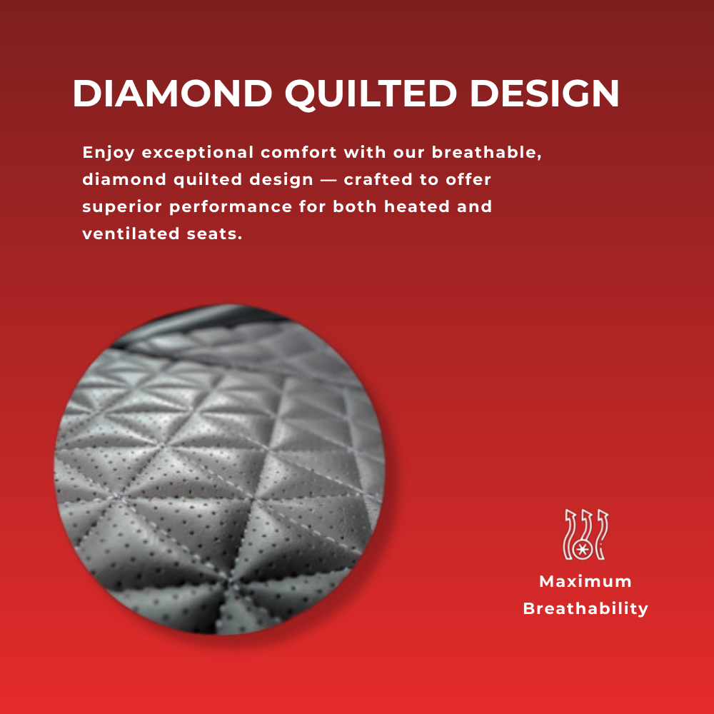 Black Diamond Quilted Leather Car Seat Cover