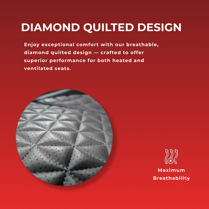 Black Diamond Quilted Leather Car Seat Cover