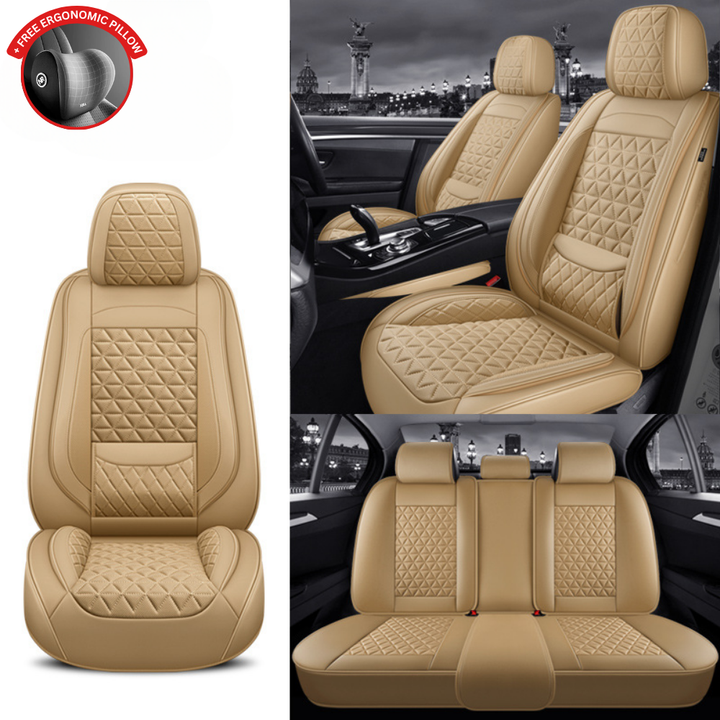 Diamond Quilted Leather Car Seat Cover