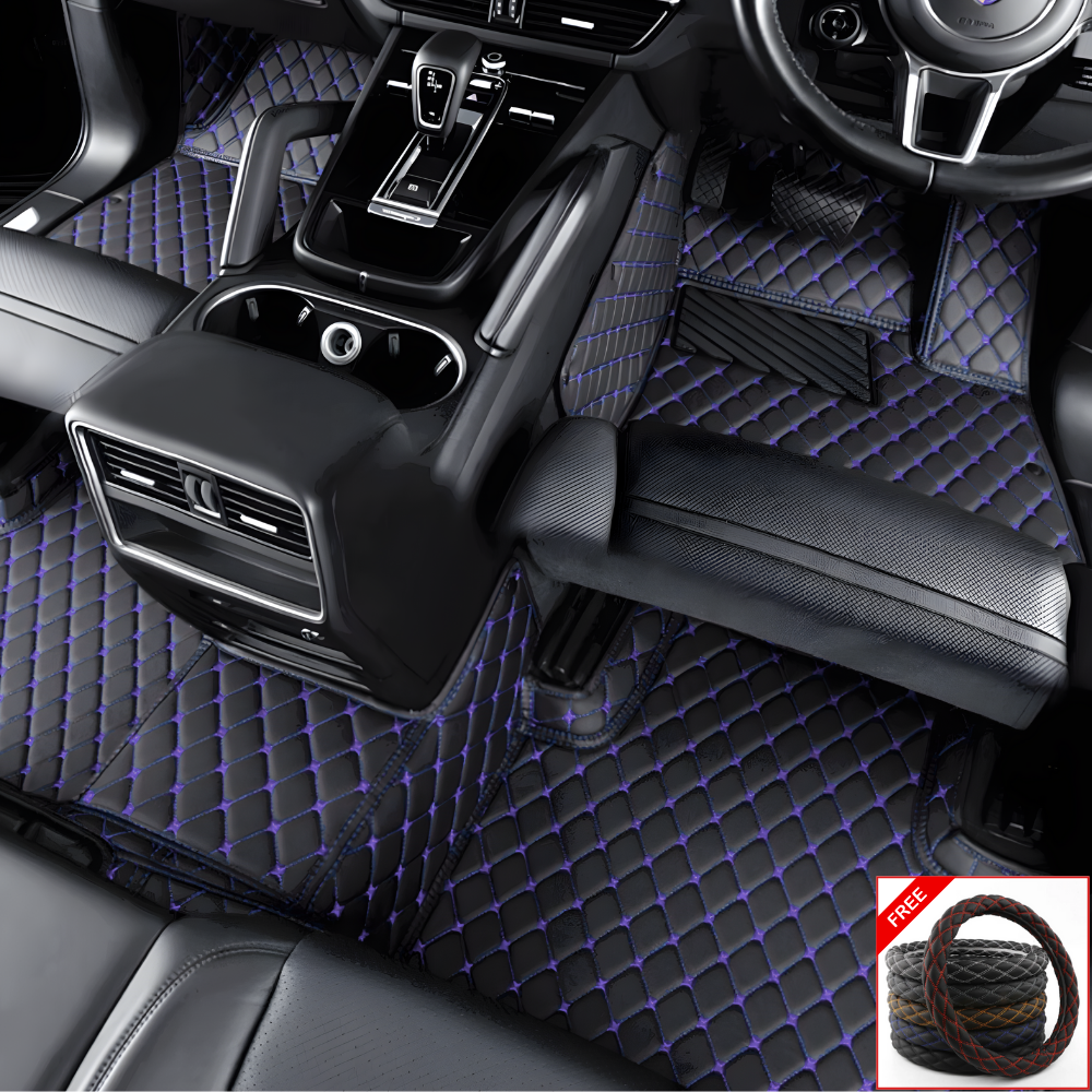 Custom Car Floor Mats + FREE STEERING WHEELCOVER