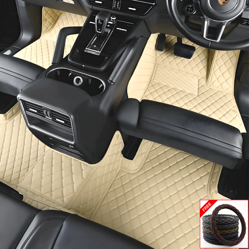 Custom Car Floor Mats + FREE STEERING WHEELCOVER