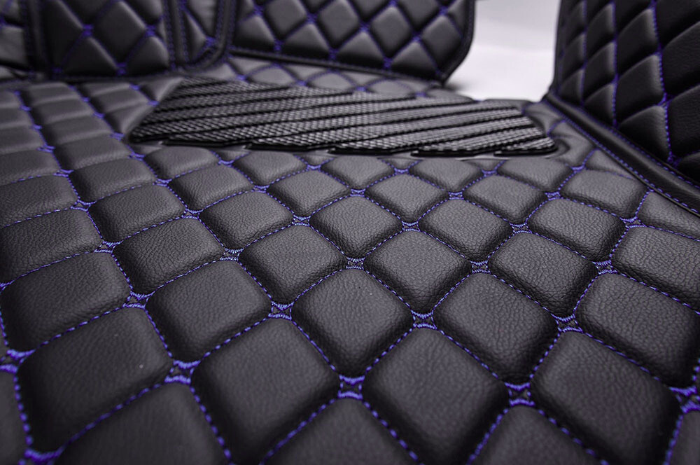 Black & Purple Luxury Diamond Car Floor Mats